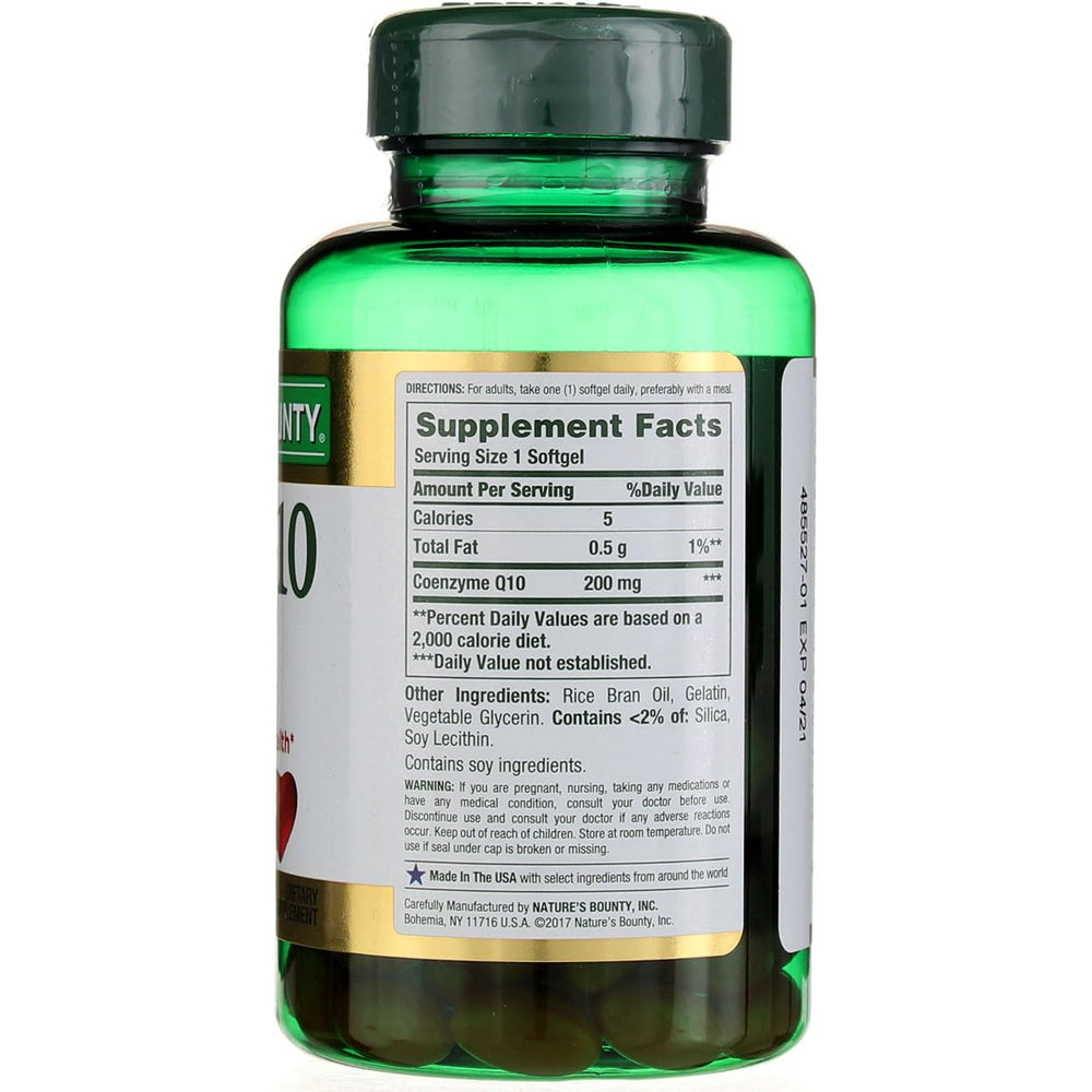 Nature's Bounty CoQ10 80-count package shown for convenient daily use