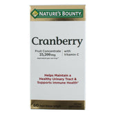 Front view of Nature's Bounty Cranberry Dietary Supplement pack with two 60-count bottles
