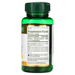 Close-up of Nature's Bounty Vitamin D3 softgels