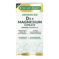 Nature's Bounty Advanced D3 + Magnesium Citrate Immune Formula bottle