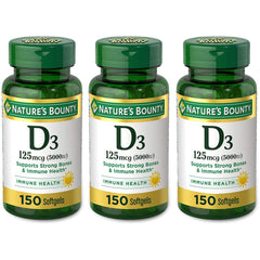 Nature's Bounty Vitamin D3 Softgels 125 mcg (5000 IU) bottle front view