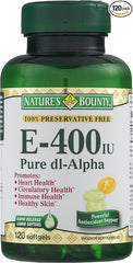 Supplement facts panel for Nature's Bounty E-400 IU dl-Alpha Vitamin E