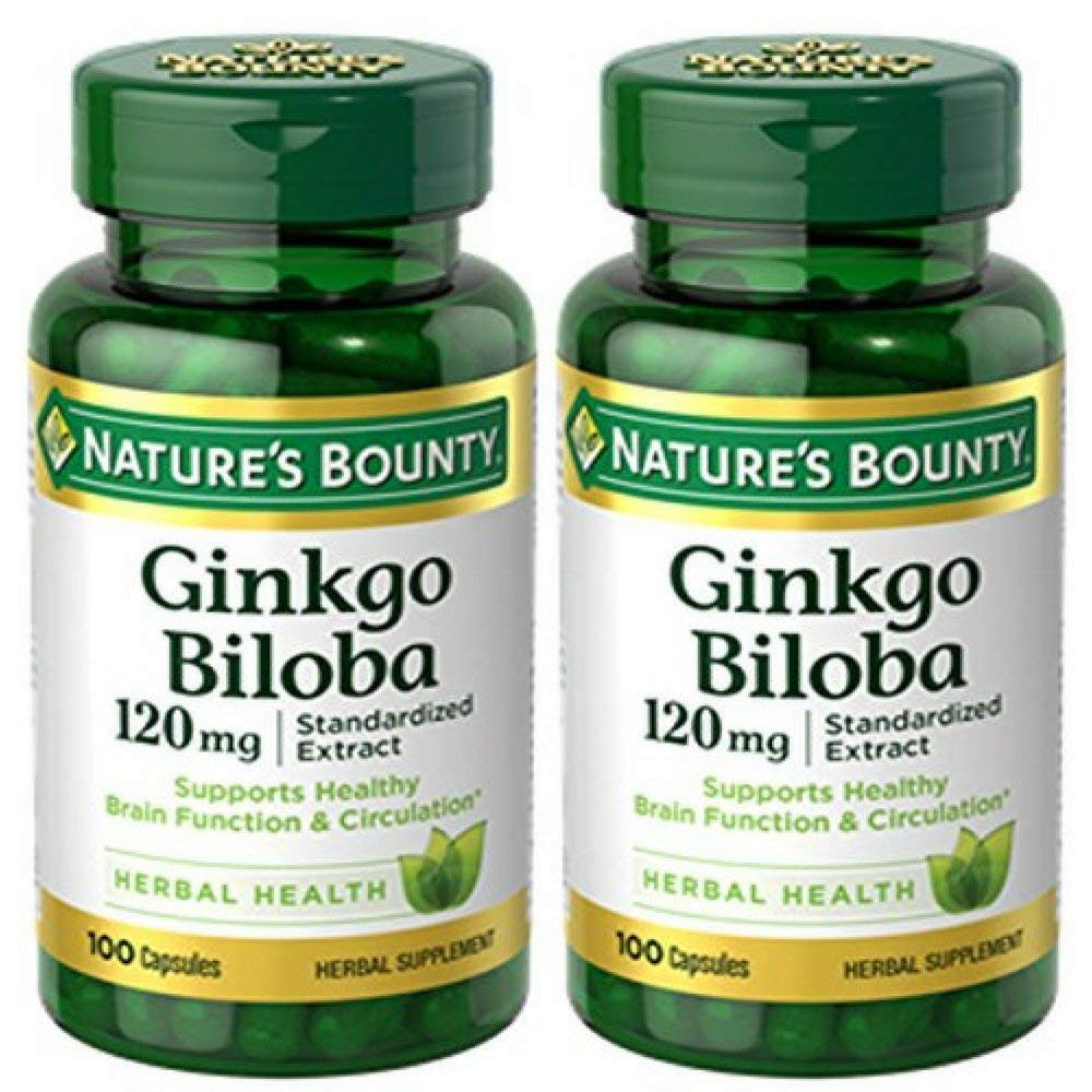 Nature's Bounty Ginkgo Biloba 120 mg standardized extract – 2-pack, 100-count capsules
