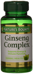 Nature's Bounty Ginseng Complex Plus Royal Jelly bottle with capsules
