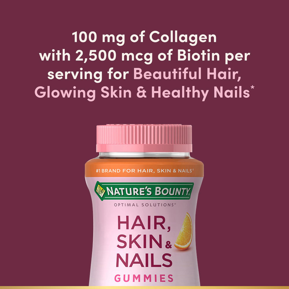 Back label of Nature's Bounty Hair, Skin & Nails bottle