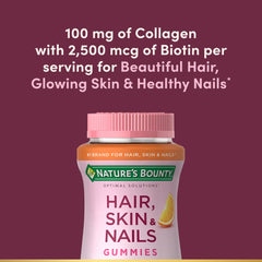 Back label of Nature's Bounty Hair, Skin & Nails bottle