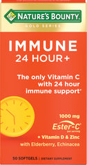 Nature's Bounty Immune 24 Hour+ bottle—daily immune support on display.