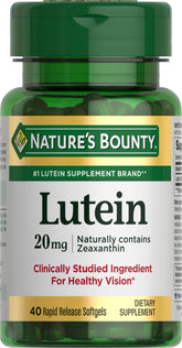 Nature's Bounty Lutein bottle with label visible