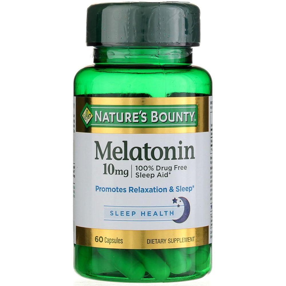 Nature's Bounty Melatonin 10mg capsules bottle - front view