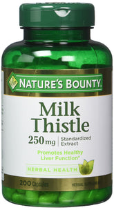 Nature's Bounty Milk Thistle 250 mg capsules bottle – pack of 2