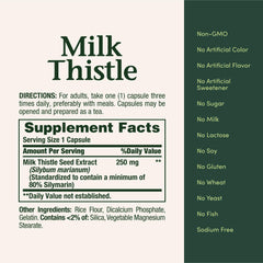 Supplement ingredients and facts for Nature's Bounty Milk Thistle