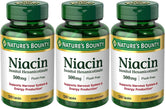 Packaging: Set of 3 Nature's Bounty Niacin Flush Free 500 mg bottles