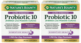 Front view of Nature's Bounty Ultra Strength Probiotic 10 Twin Pack