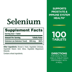 Nature's Bounty Selenium 200 mcg 100 tablets packaging