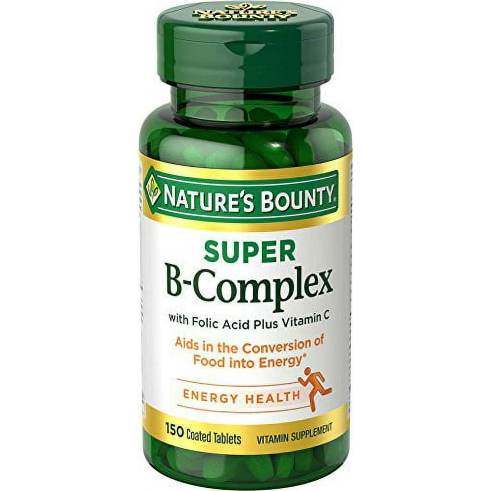 Nature's Bounty Super B-Complex 300 Tablets 2 x 150 Count Bottles back view
