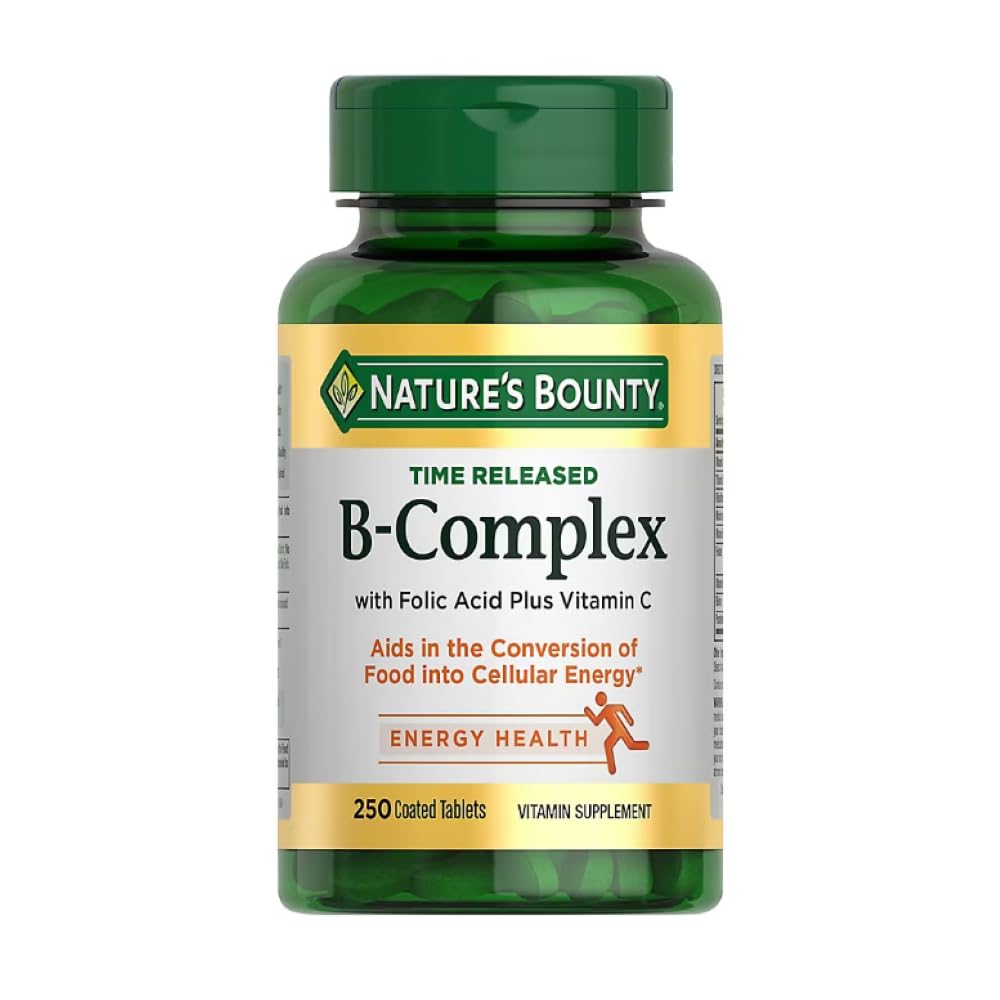 Packaging of Natures Bounty Time Released B-Complex 250 tablets