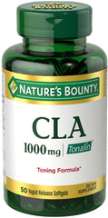Nature's Bounty Tonalin CLA 1000mg rapid-release softgel bottle