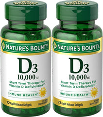 Nature's Bounty Ultra Strength Vitamin D3 10,000 IU softgels – 72 count, 2-pack