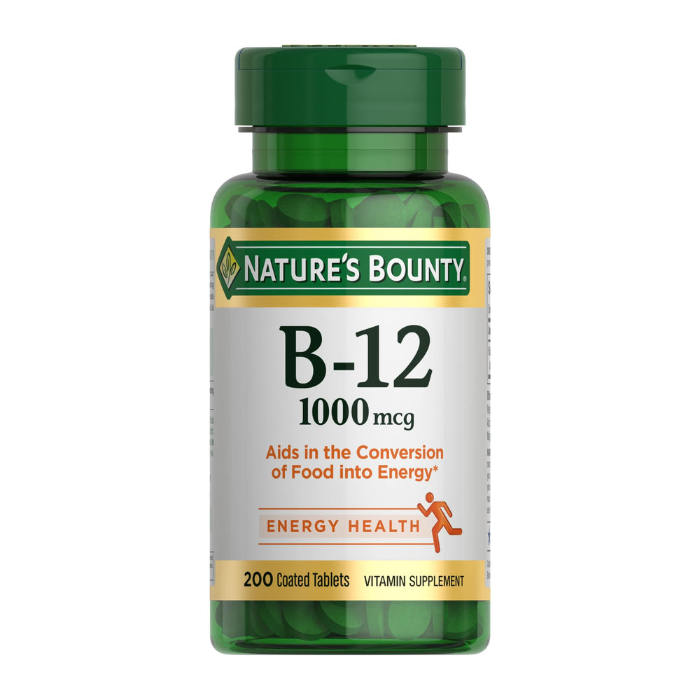 Nature's Bounty Vitamin B12 1000 mcg bottle - front view