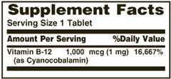 Vitamin B-12 1000 mcg tablets from Nature's Bounty