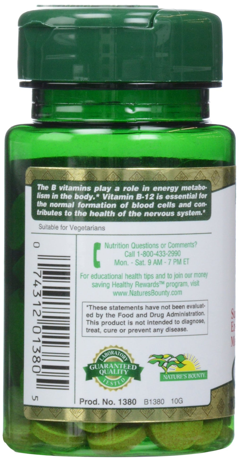 Close-up of B-12 tablet showing coating