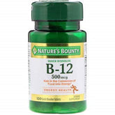 Nature's Bounty Vitamin B-12 500 mcg microlozenges bottle - 100 count