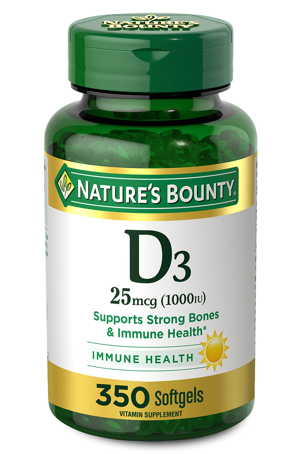 Nature's Bounty Vitamin D3 1000 IU Softgels bottle