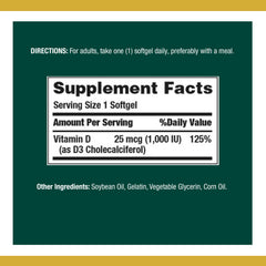 Close-up of individual Vitamin D3 softgel capsules