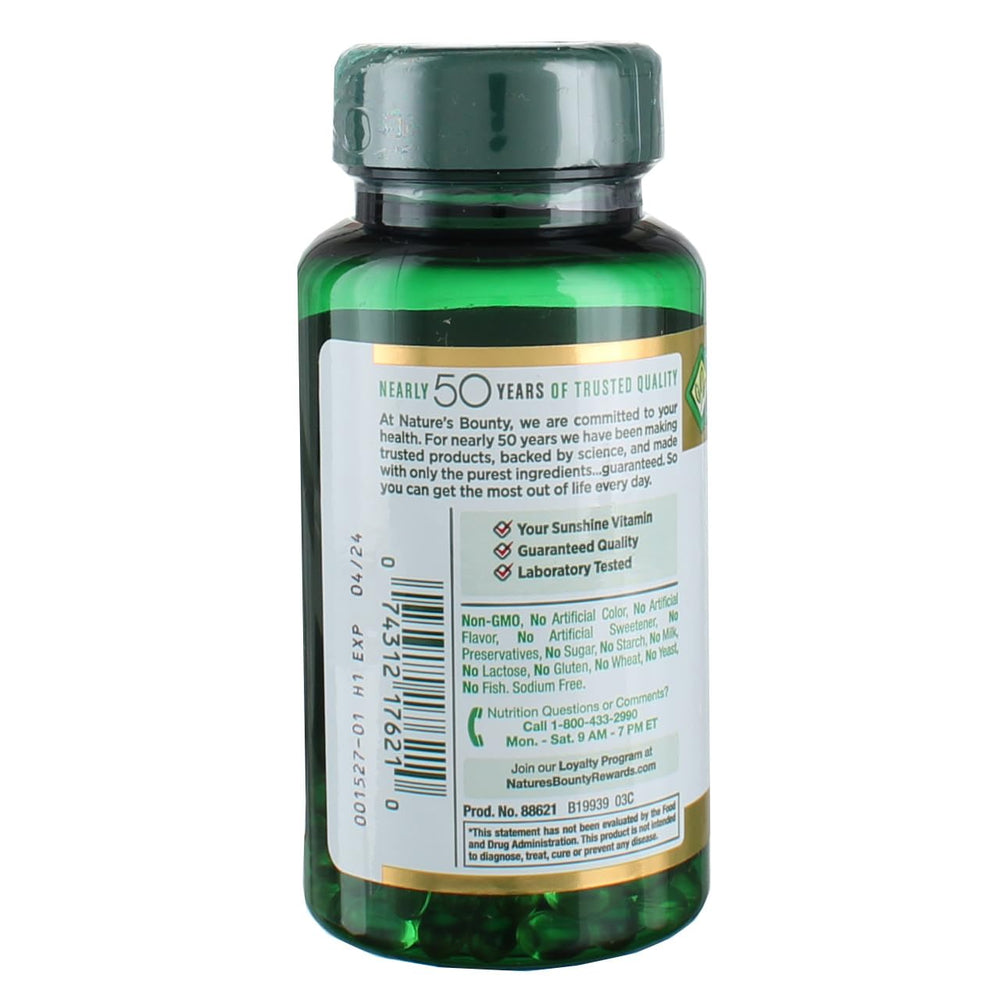 Close-up of Vitamin D3 softgels