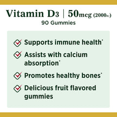 Nutrition label showing 50 mcg (2000 IU) Vitamin D3