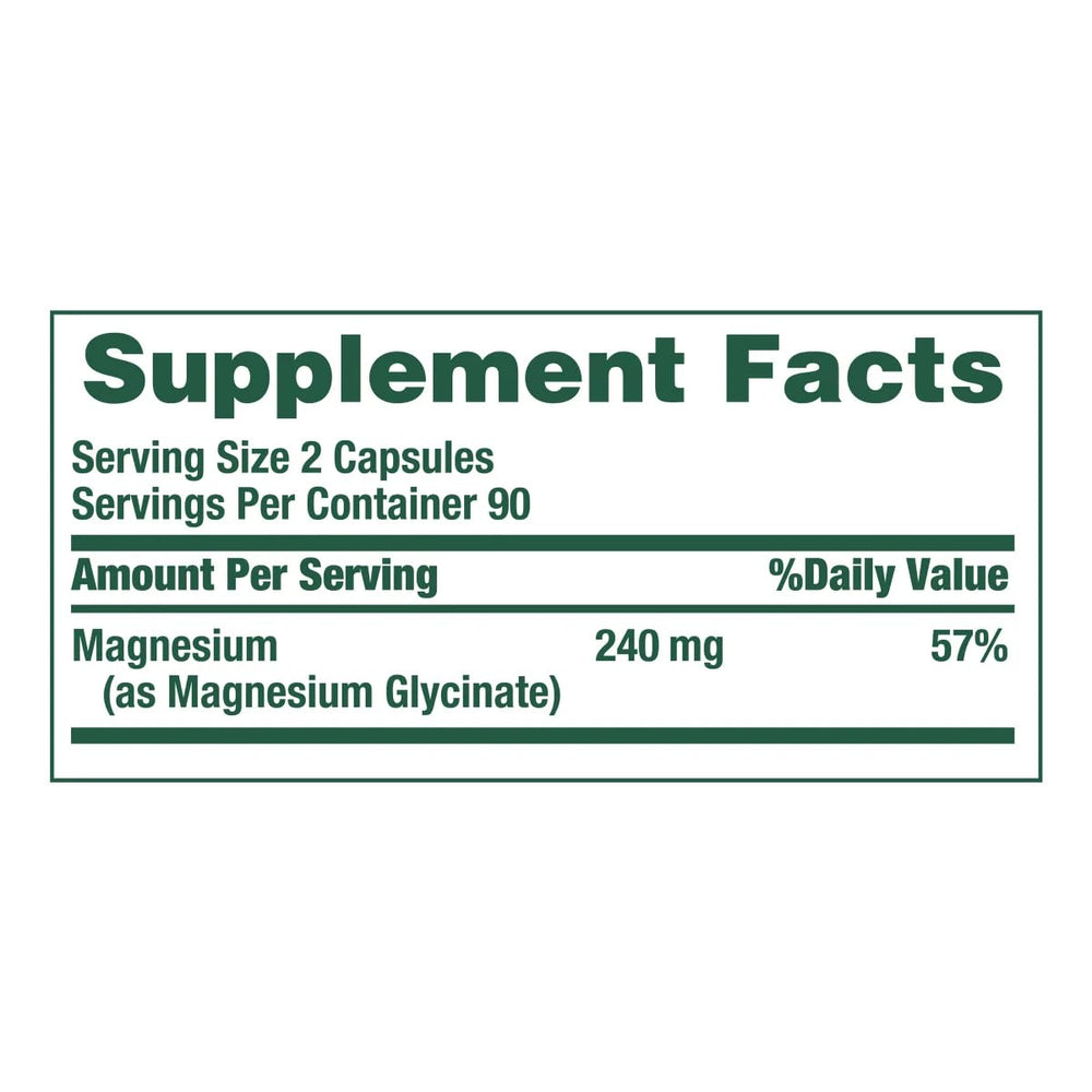 Natures Bountys Magnesium Glycinate packaging with bottle