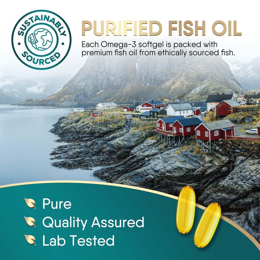 Nature's Choice logo on omega-3 fish oil packaging