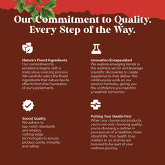 Natures Craft ACV capsules with a glass of water emphasizing easy-to-swallow formula.