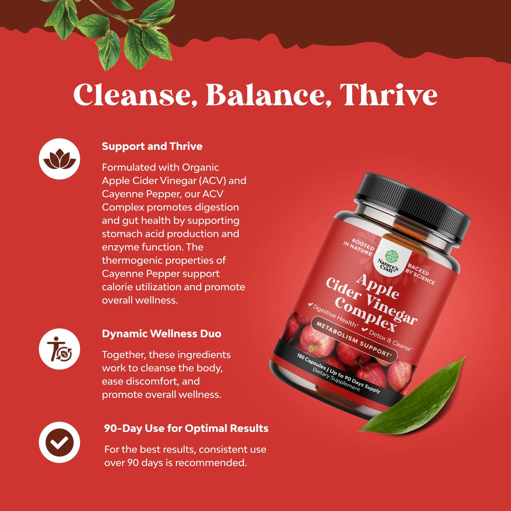 Natures Craft ACV Deep Cleanse capsules label detail communicates transparency and potency.