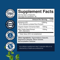 Natures Craft Berberine capsules closeup showcasing extra-strength formula for daily balance.