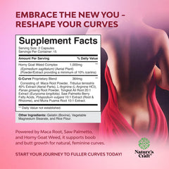 Woman's vitality and performance theme with herbal ingredients