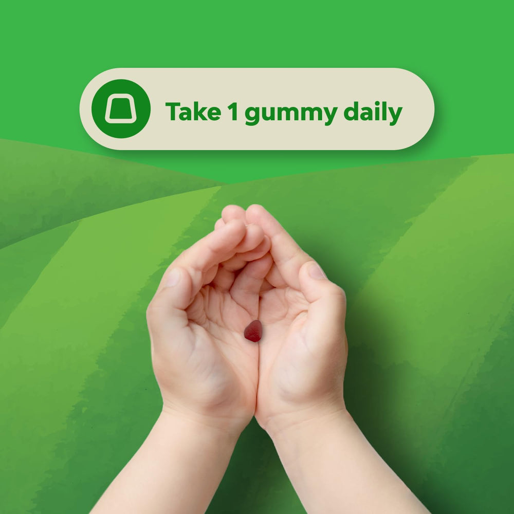 Natures Craft Immune Booster Kids Probiotic Gummies CFU badge signals probiotic strength.