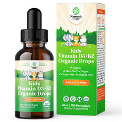 Front view of Natures Craft Kids Vitamin D3 K2 Drops 60 ml bottle