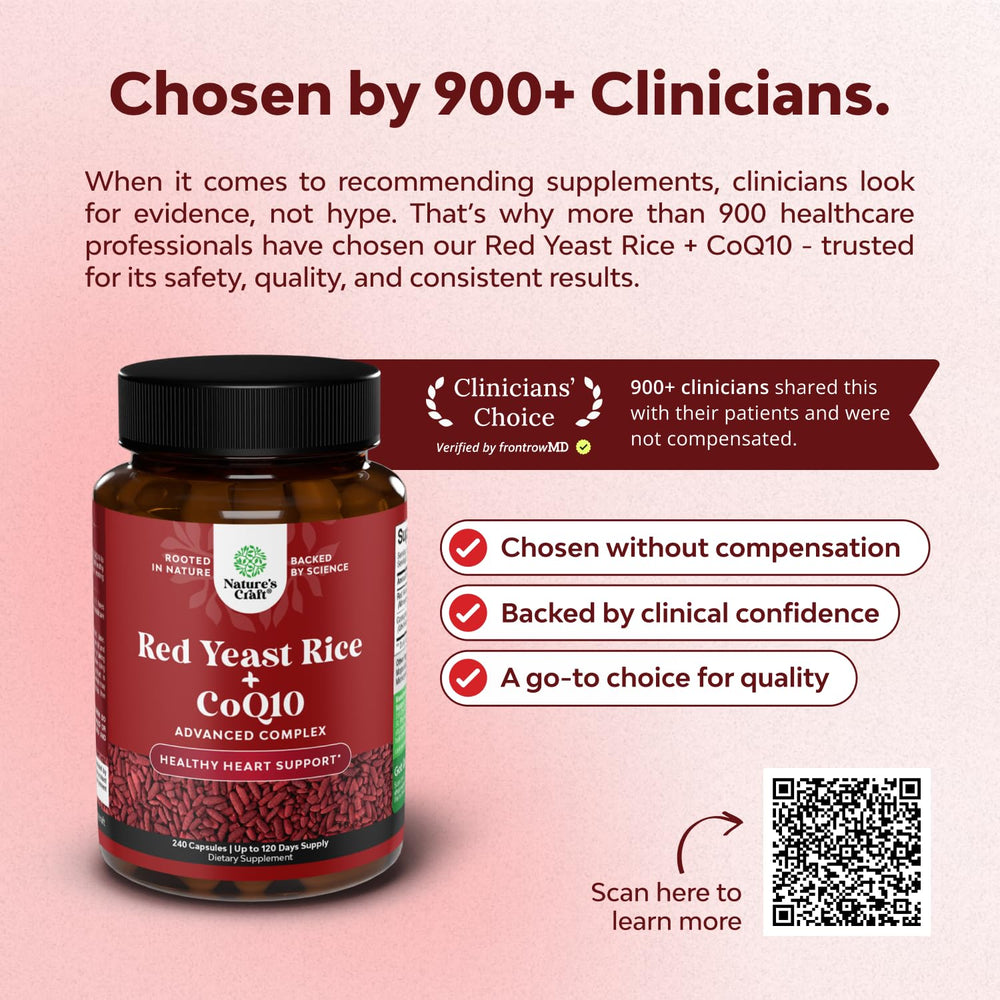 Nature's Craft Red Yeast Rice capsules close-up showing high-potency formula