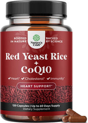 Nature's Craft Red Yeast Rice with CoQ10 bottle front for daily heart support