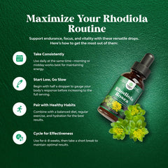 Natures Craft Rhodiola bottle with amber glass communicates a clean alcohol-free formula