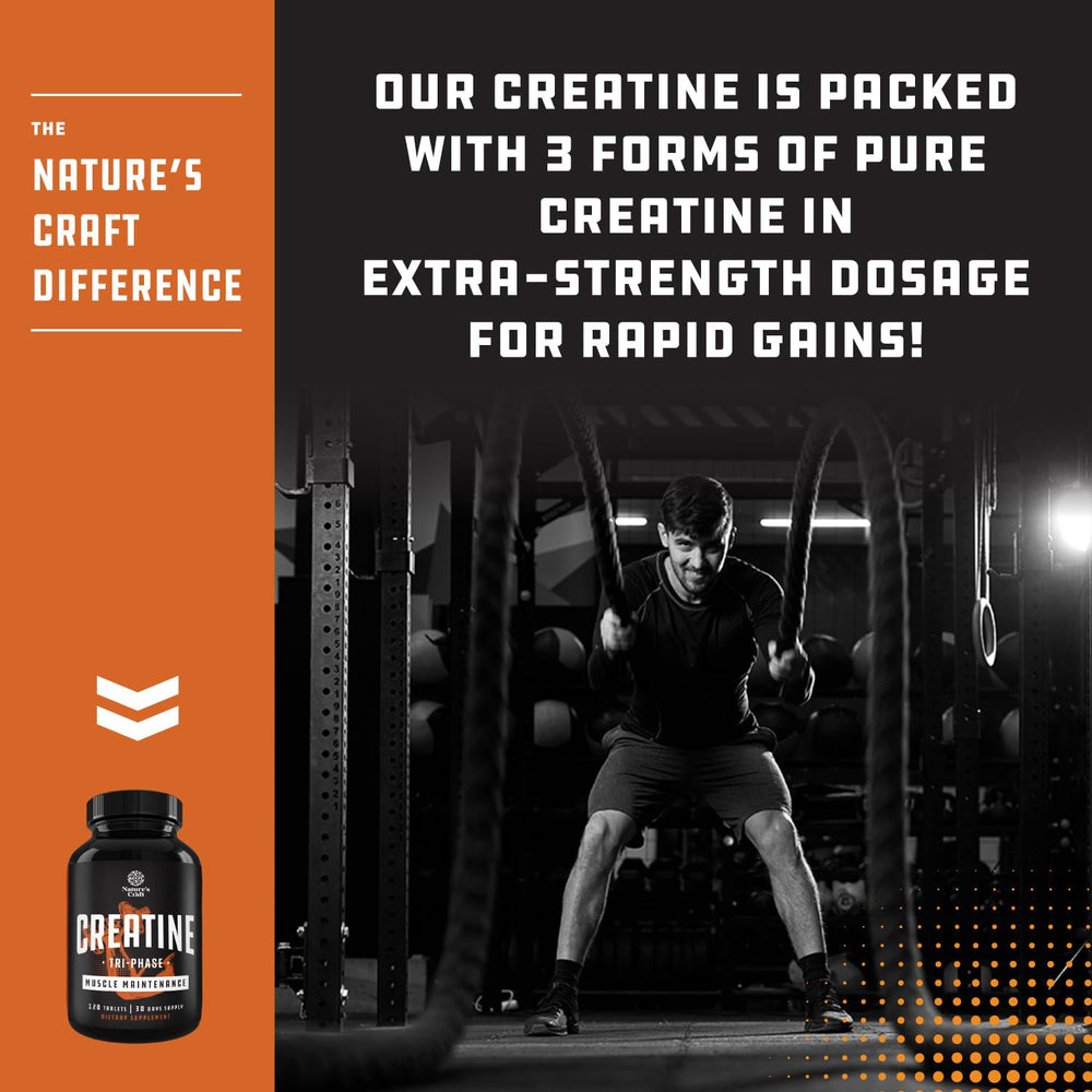 Supplement facts showing creatine monohydrate, HCl and pyruvate blend