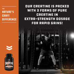 Supplement facts showing creatine monohydrate, HCl and pyruvate blend