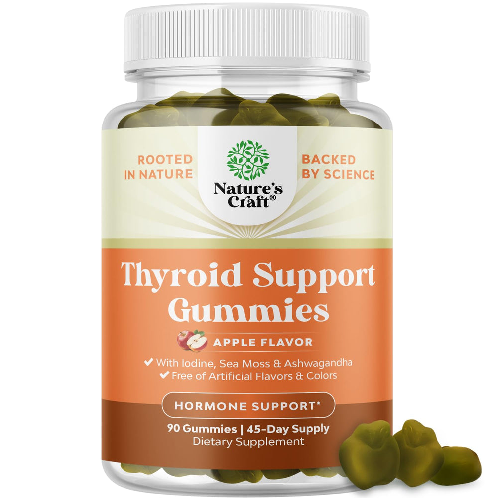 Front view of Natures Craft Vegan Thyroid Gummies with Sea Moss bottle