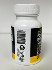 Row of potassium iodide tablets 130 mg