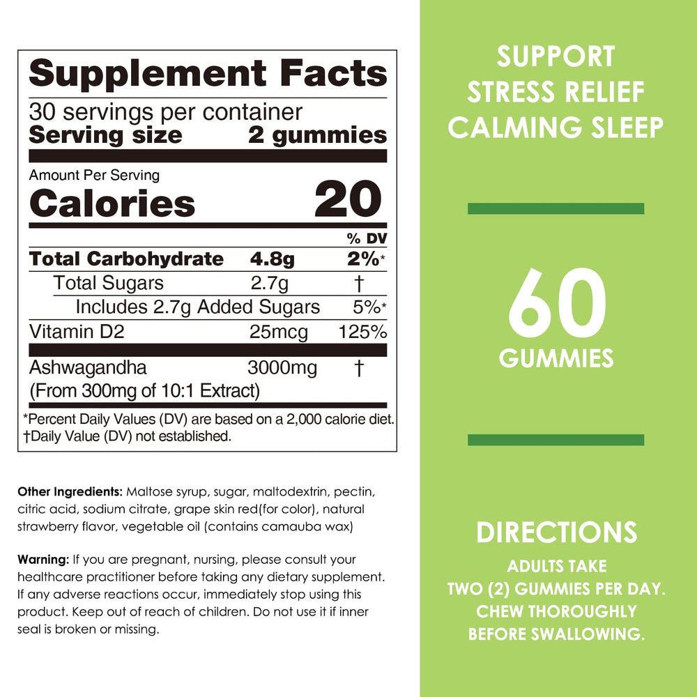 60 count bottle packaging of Nature's Key Ashwagandha Gummies