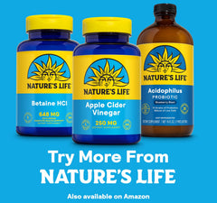 Nature's Life bottle on kitchen counter in lifestyle scene implying simple daily wellness use