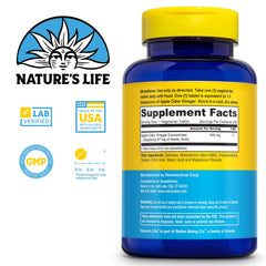 Nature's Life close-up of a tablet texture highlighting smooth vegetarian coating and easy swallowing