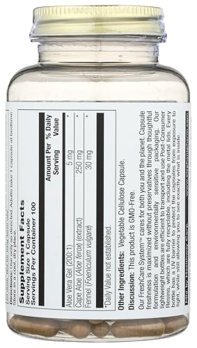 Aloe Vera Inner Leaf capsule with fennel for digestive support