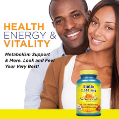 Graphic showing hair, skin, nails and metabolism benefits